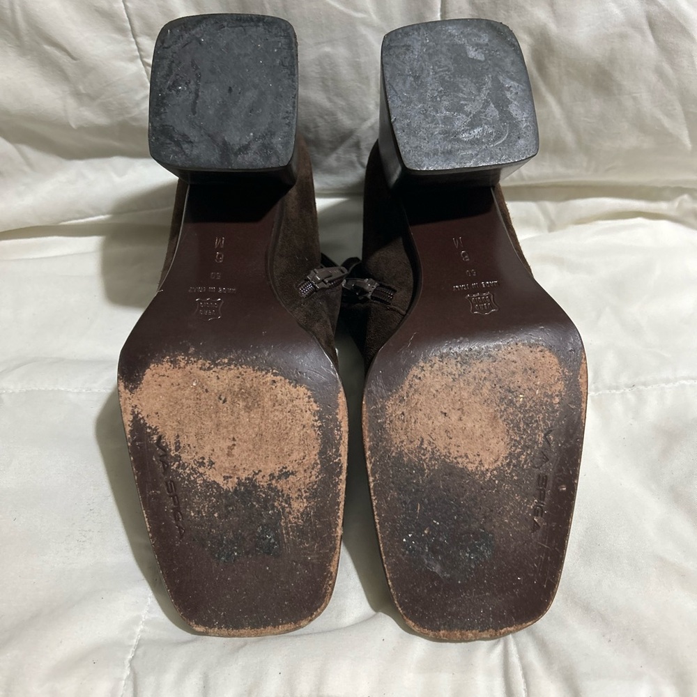 Via Spiga Dark Brown Suede Ankle Boots - Picture 8 of 8
